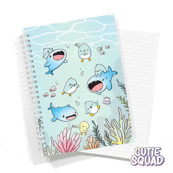 CutieSquad A5 Notebook - Penguins and Whales