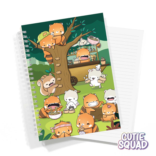 CutieSquad A5 Notebook - Red Panda Foodies