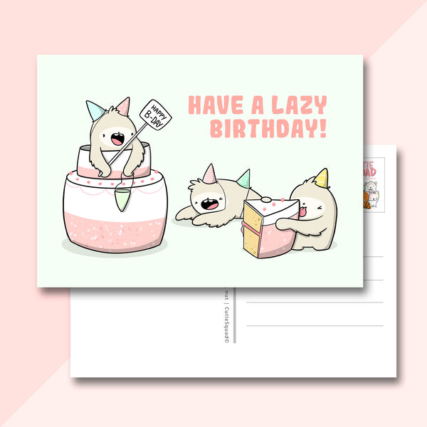 CutieSquad Ansichtkaart - Lazy birthday (LIMITED )