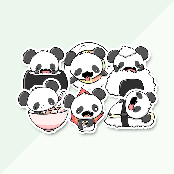 CutieSquad Stickerset - Sushi Pandas (LIMITED )