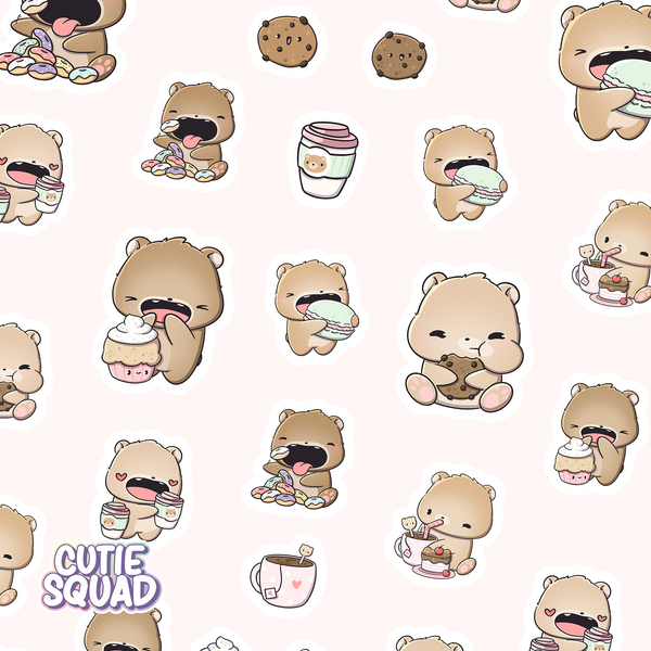 CutieSquad Stickervel - Bear Cafe