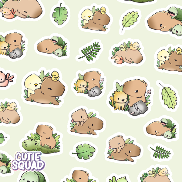 CutieSquad Stickervel - Capy & Friends