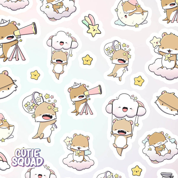 CutieSquad Stickervel - Cloudy Otters