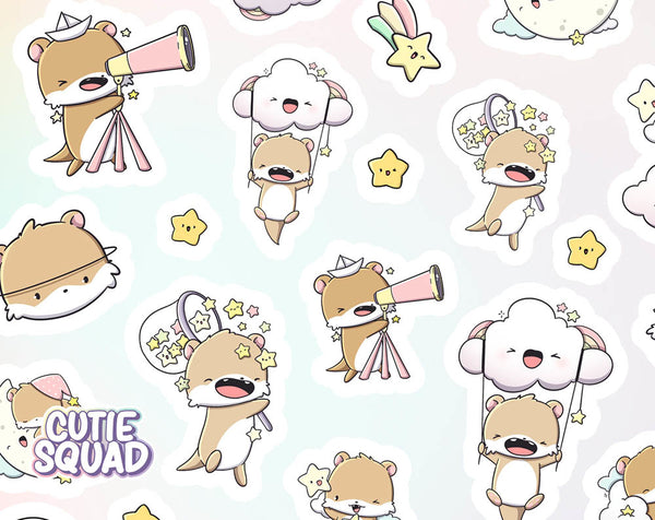 CutieSquad Stickervel - Cloudy Otters