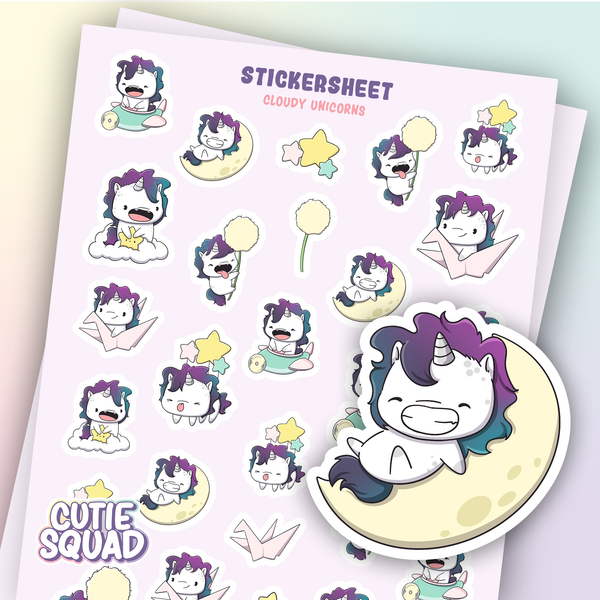 CutieSquad Stickervel - Cloudy Unicorns