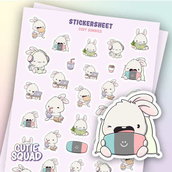 CutieSquad Stickervel - Cozy Bunnies