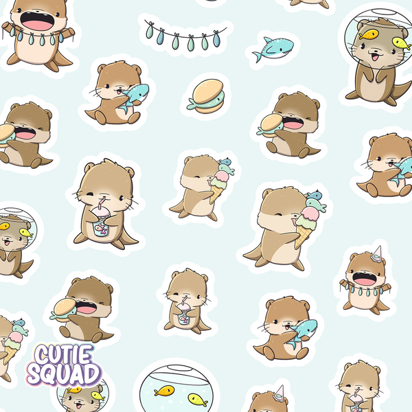 CutieSquad Stickervel - Fishy Otters