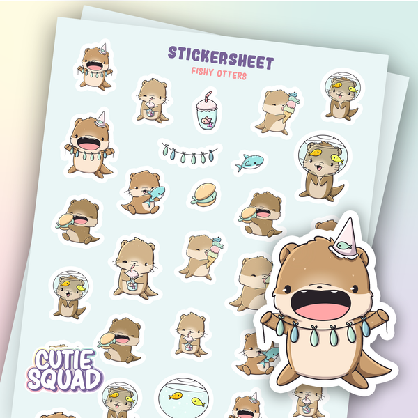 CutieSquad Stickervel - Fishy Otters