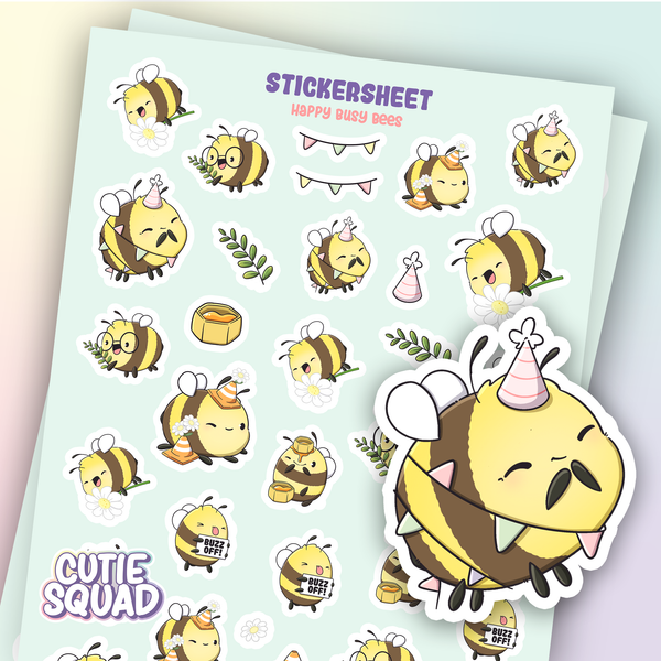 CutieSquad Stickervel - Happy Busy Bees