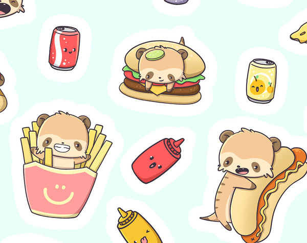 CutieSquad Stickervel - Junkfood Party
