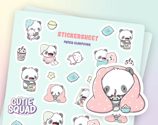 CutieSquad Stickervel - Panda Sleepover