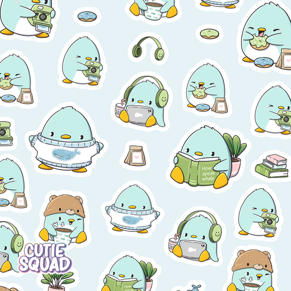 CutieSquad Stickervel - Penguins and Whales