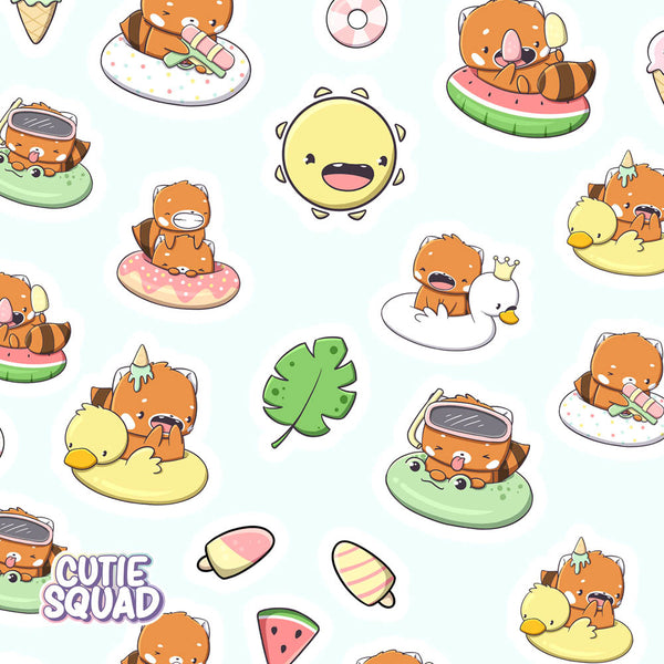 CutieSquad Stickervel - Pool Party