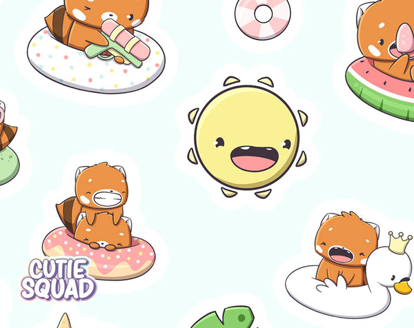 CutieSquad Stickervel - Pool Party