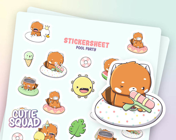 CutieSquad Stickervel - Pool Party