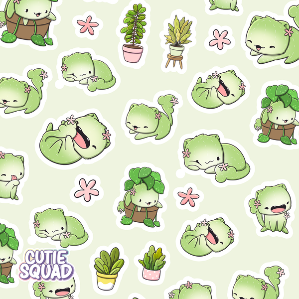 CutieSquad Stickervel - Silly Cactus Cats