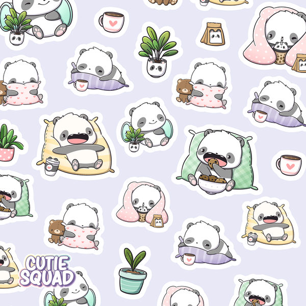 CutieSquad Stickervel - Sleepy Pandas
