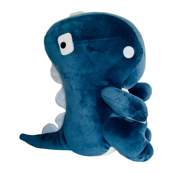 Kenji Blocky Dino Knuffel - 35 Cm - Blauw