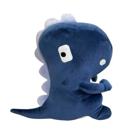 Kenji Blocky Dino Knuffel - 35 Cm - Blauw