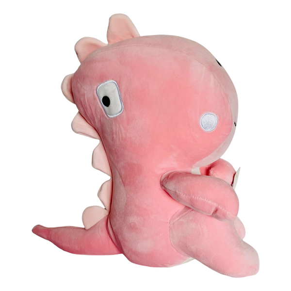 Kenji Blocky Dino Knuffel - 35 Cm - Roze