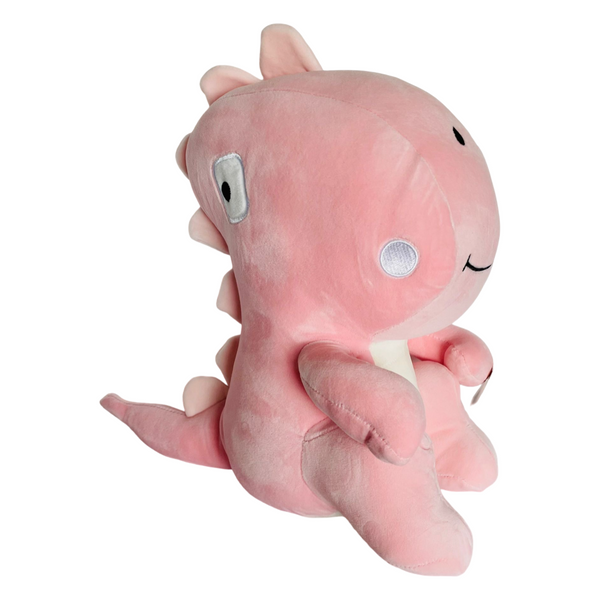 Kenji Blocky dino knuffel - 35 cm - roze