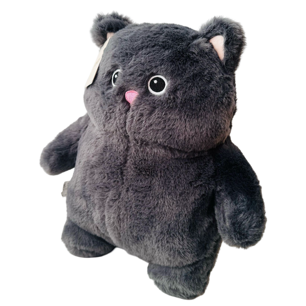 Kenji Fluffy Zwarte Kat Knuffel - 32 Cm