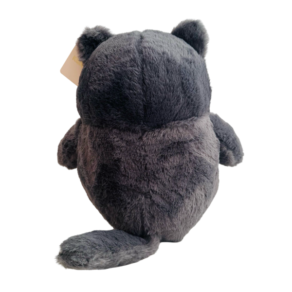 Kenji Fluffy Zwarte Kat Knuffel - 32 Cm