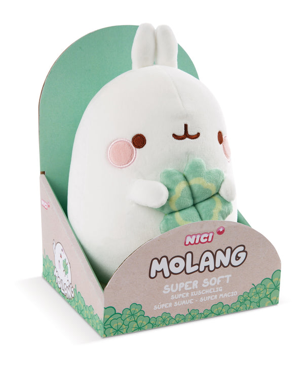Molang Molang knuffel met klaver - 16 cm