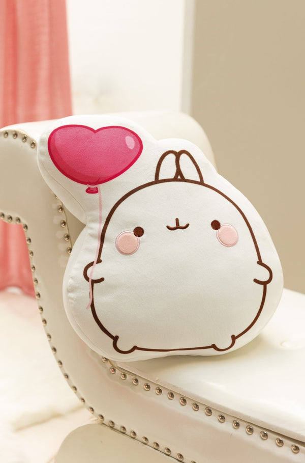 Molang Molang Kussen Met Hartjesballon - 35 Cm