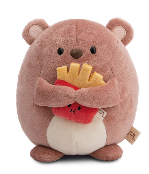 Mymochi Knuffel beer Nomo met frietjes - 16 cm