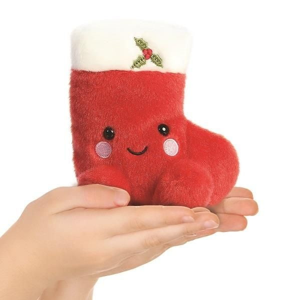 Palm Pals Kerst Sok Knuffeltje - 13 Cm