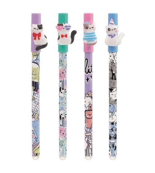 Uitwisbare balpen - kat (diverse)