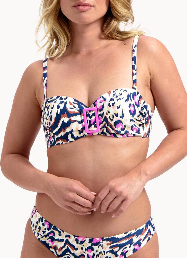 cyell Wildlife bandeau bikinitop met gesp