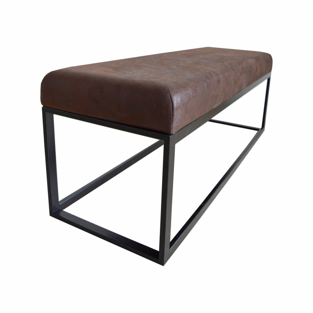 damiware Bankje lederlook kunstleer 121 cm Couchy – Burgundy