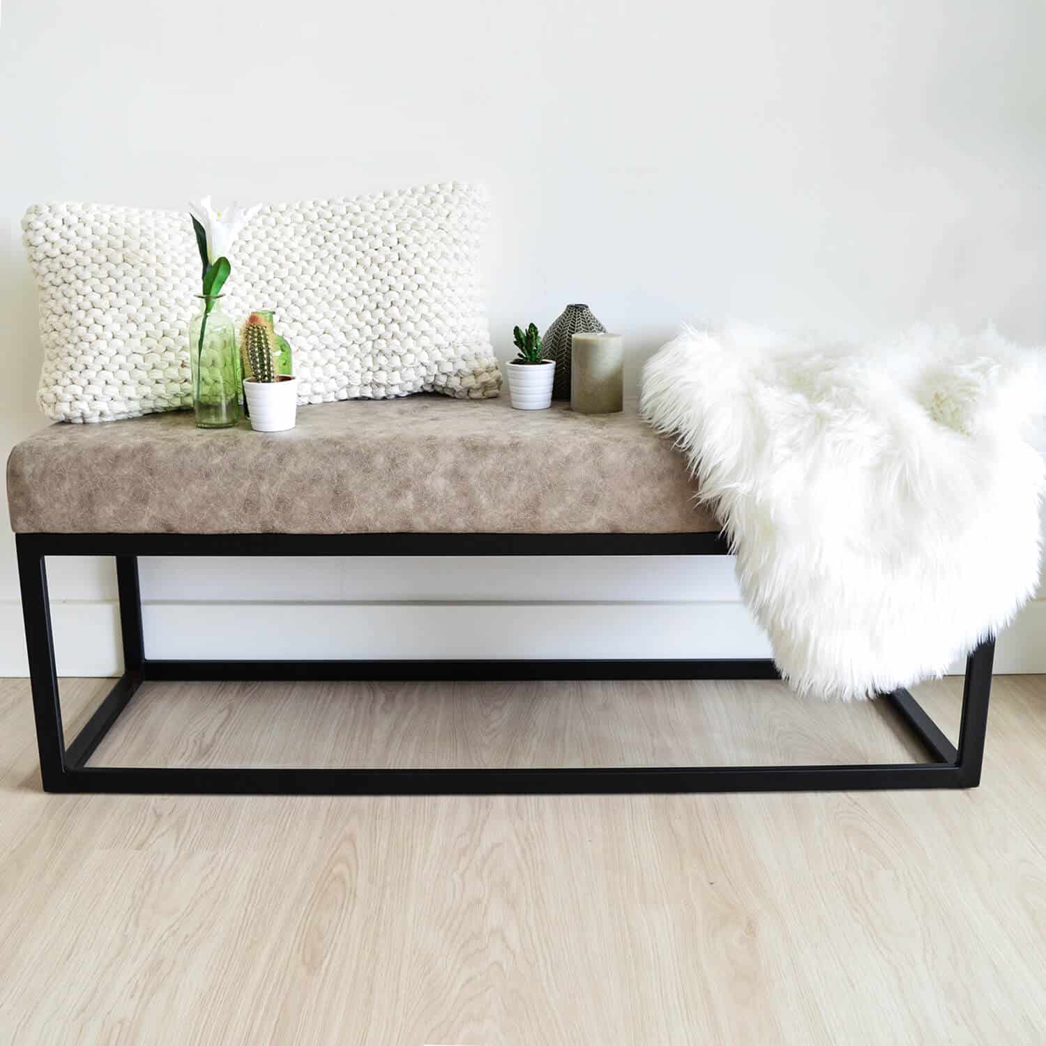 Damiware Bankje Lederlook Kunstleer 121 Cm Couchy – Dessert