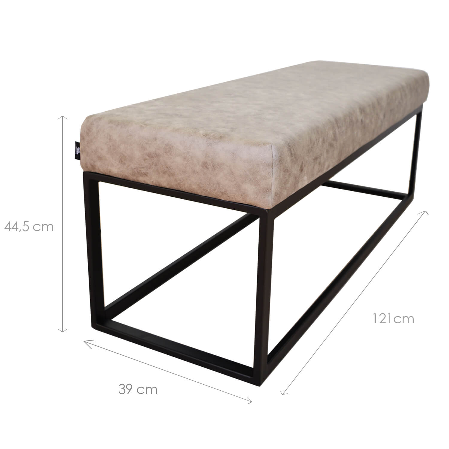 Damiware Bankje Lederlook Kunstleer 121 Cm Couchy – Dessert