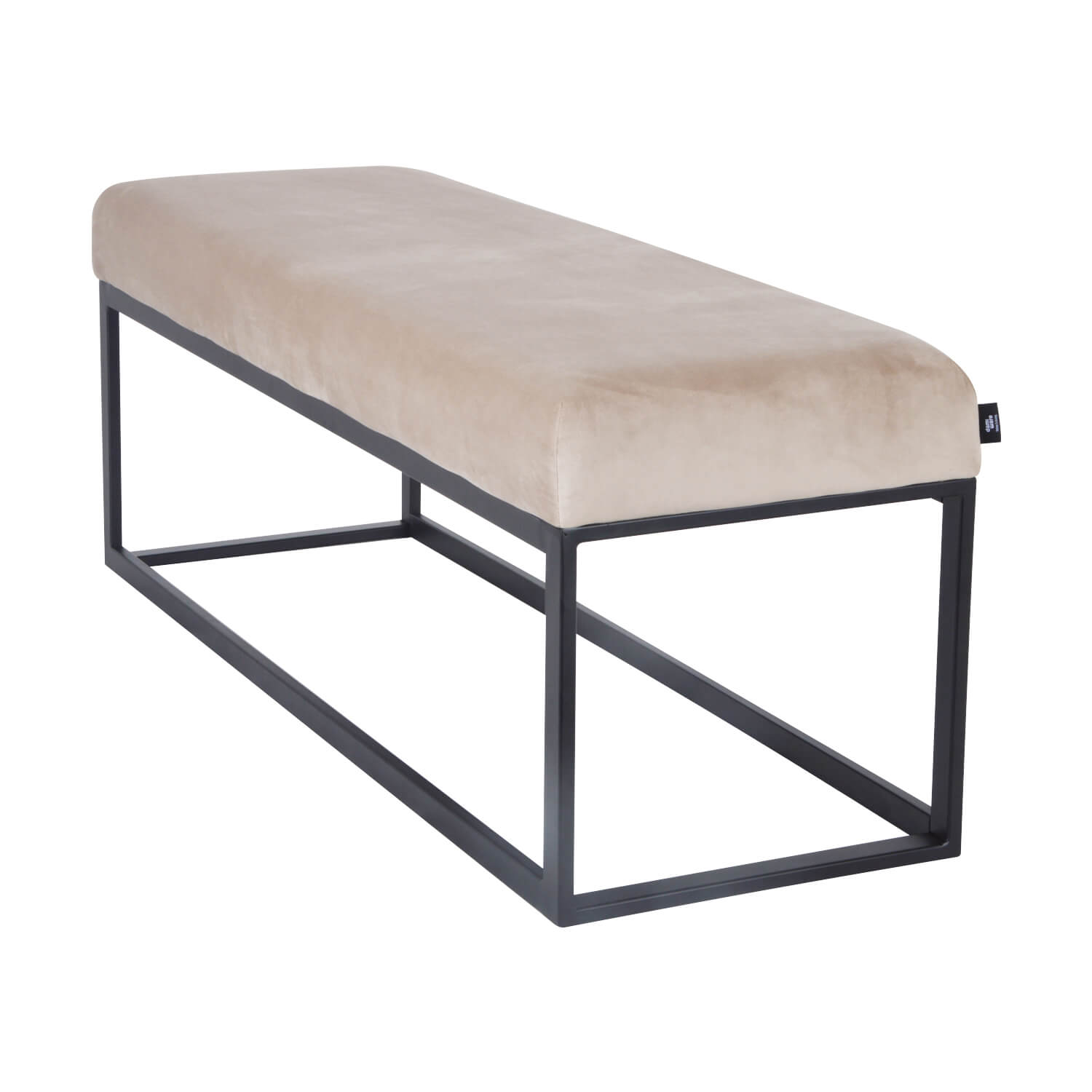 damiware Bankje velvet fluweel en Boucle 121cm Couchy – Velvet Taupe