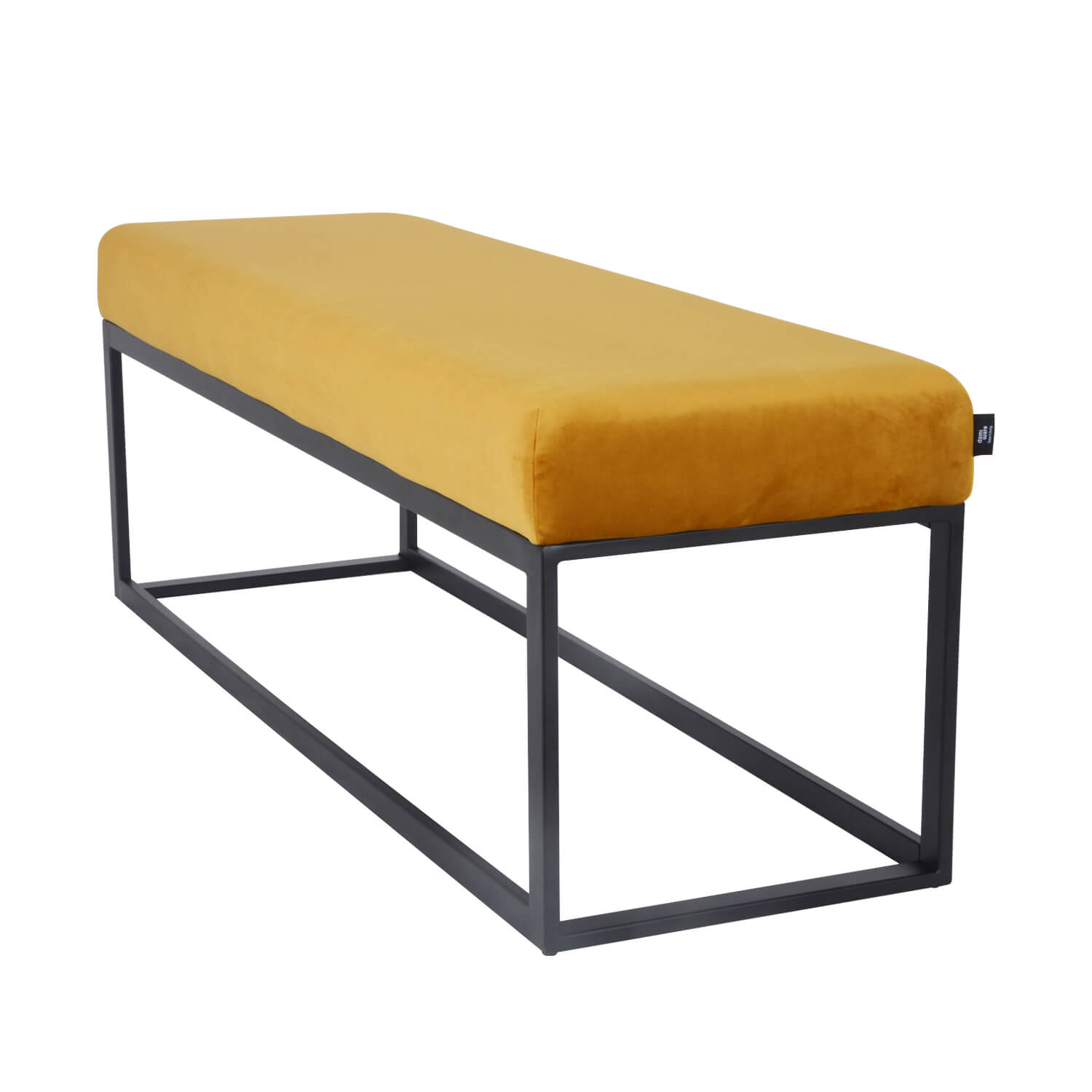 damiware Bankje velvet fluweel en Boucle 121cm Couchy – Velvet Okergeel