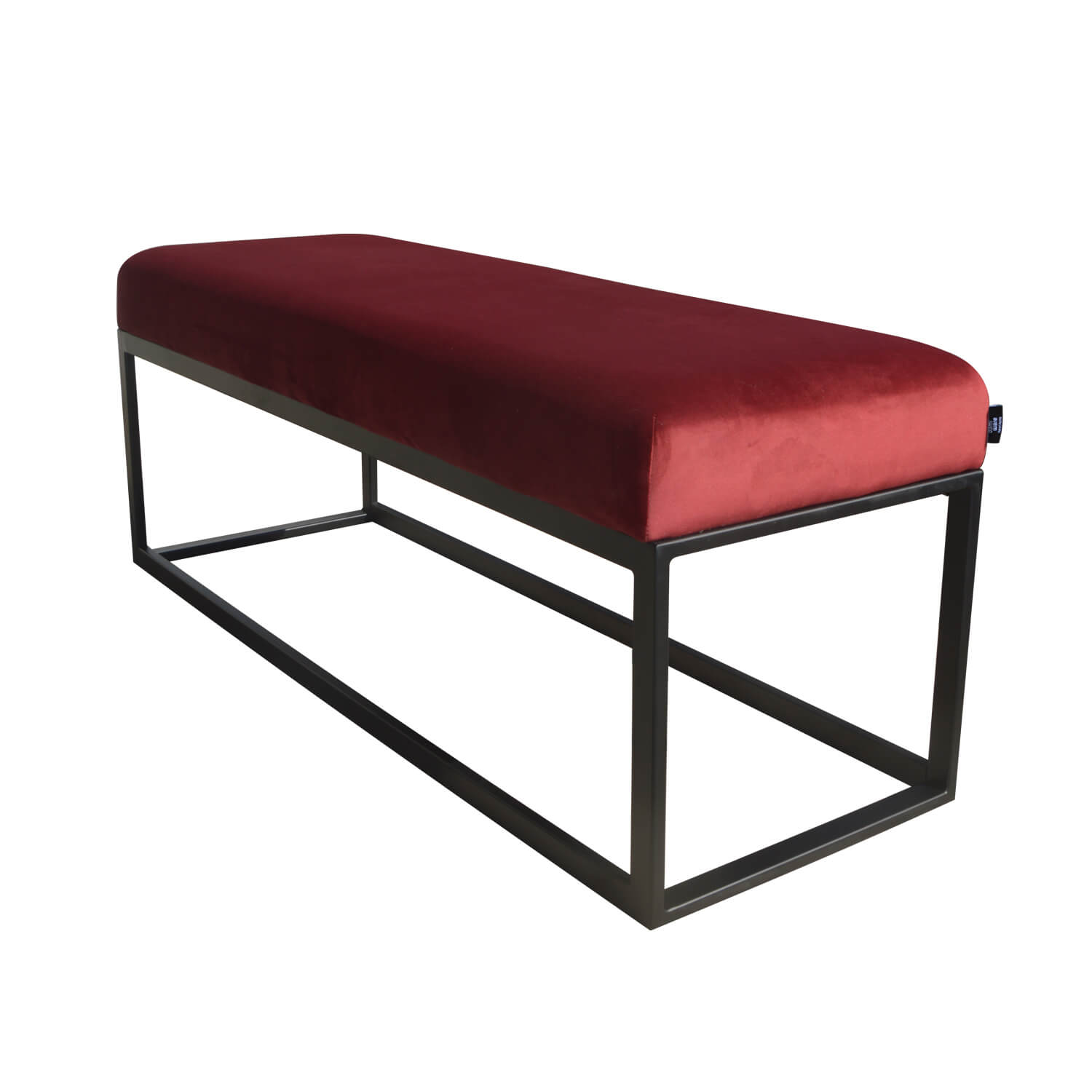 damiware Bankje velvet fluweel en Boucle 121cm Couchy – Velvet Bordeauxrood