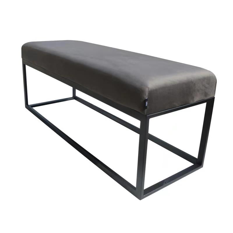 damiware Bankje velvet fluweel en Boucle 121cm Couchy – Velvet Grijs