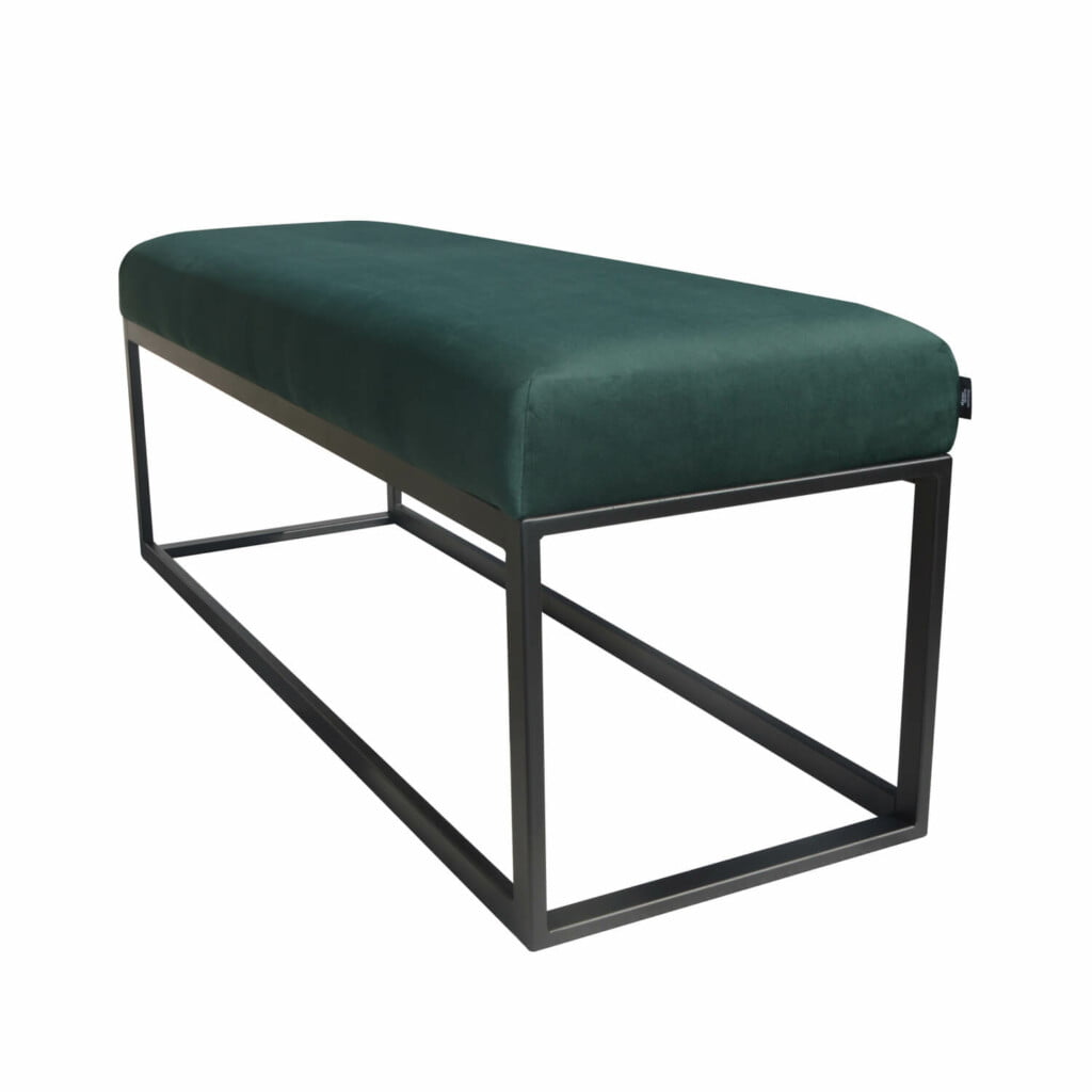 damiware Bankje velvet fluweel en Boucle 121cm Couchy – Velvet Donkergroen