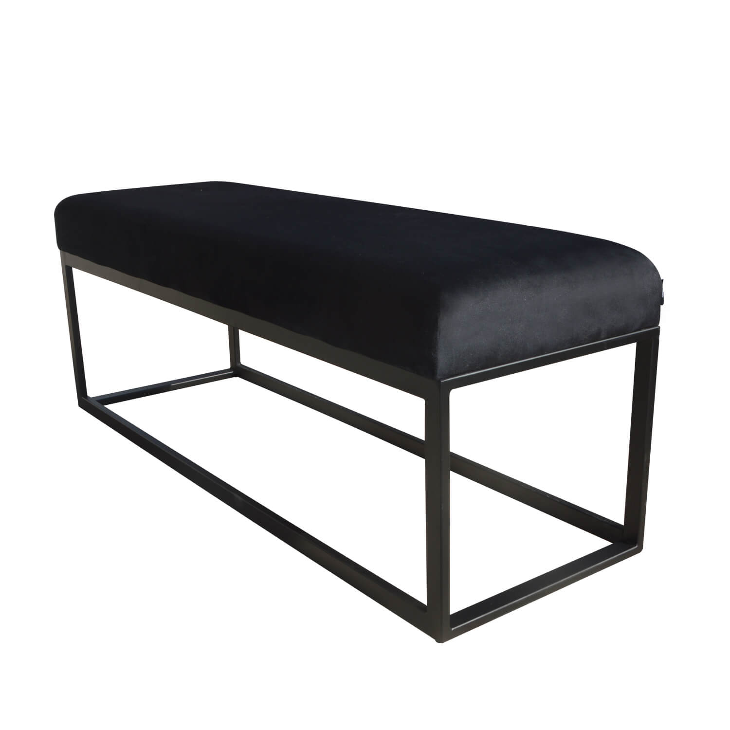 damiware Bankje velvet fluweel en Boucle 121cm Couchy – Velvet Zwart