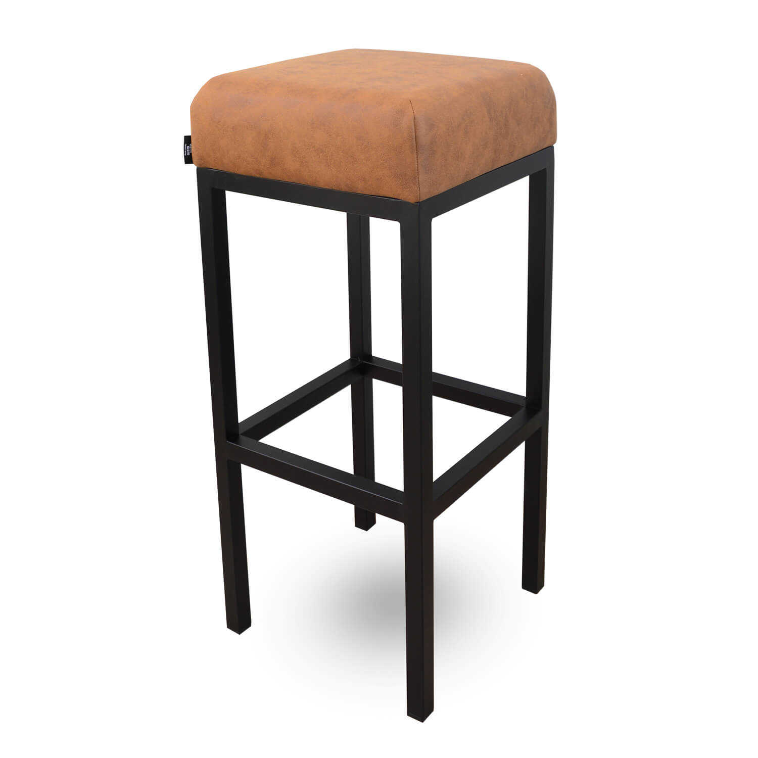 damiware Barkruk lederlook kunstleer Bruce – Cognac 75 CM