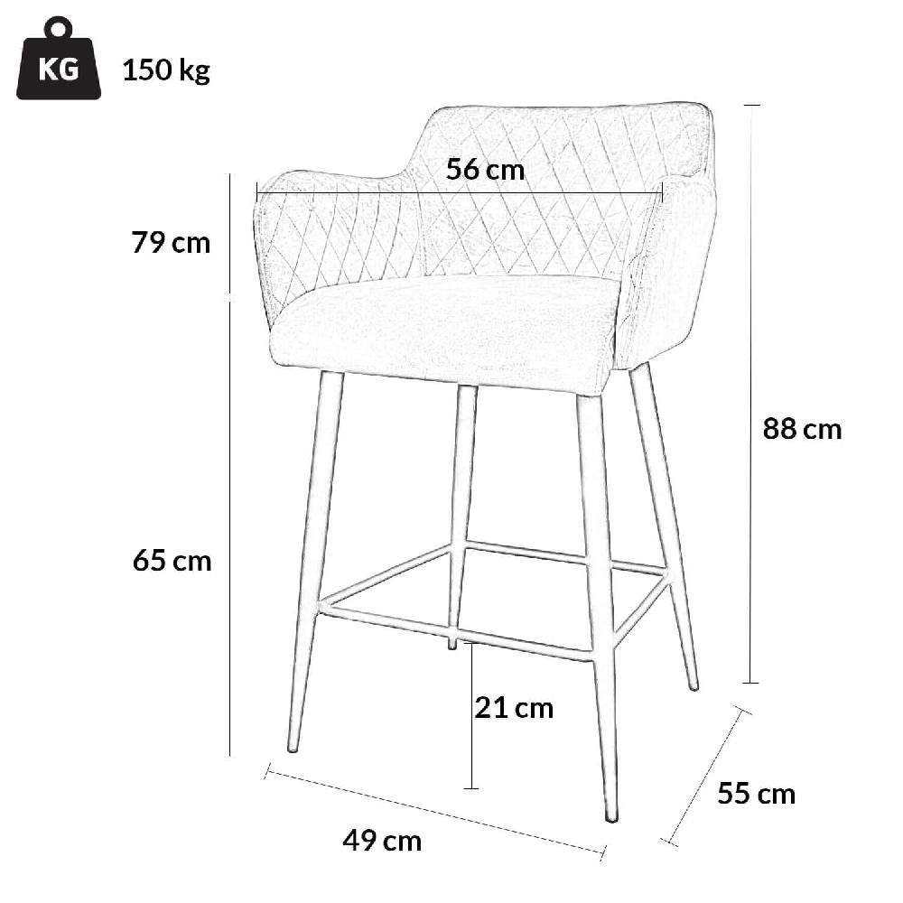 Damiware Barkruk Lederlook Kunstleer Metaal 65 Cm Rose – Cognac