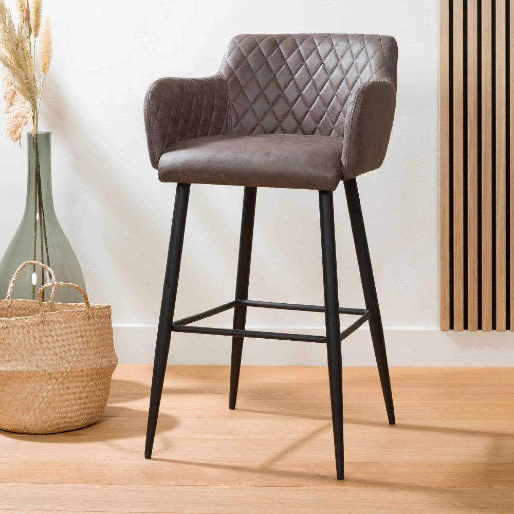 damiware Barkruk lederlook kunstleer metaal 75 cm Rose – Stone