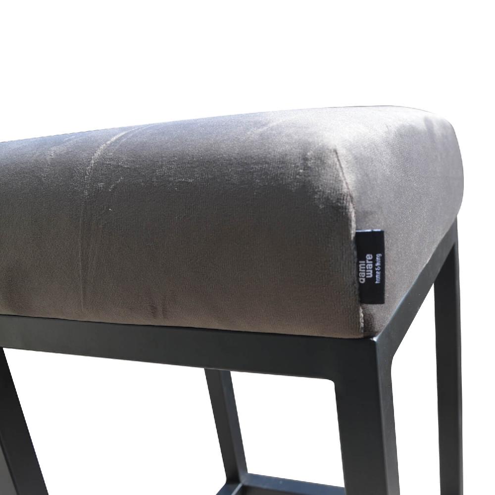 Damiware Barkruk Velvet Fluweel En Bouclé Bruce – Velvet Grijs 75 CM