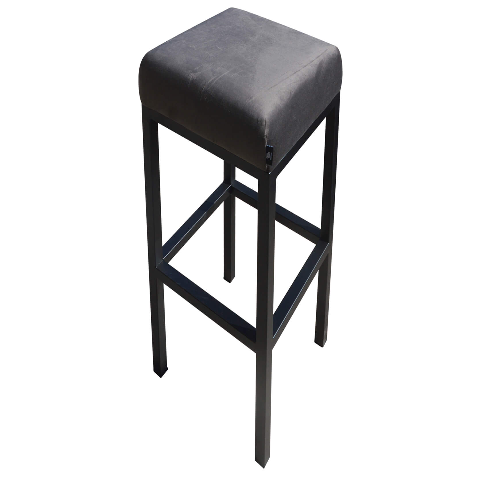 Damiware Barkruk Velvet Fluweel En Bouclé Bruce – Velvet Grijs 75 CM