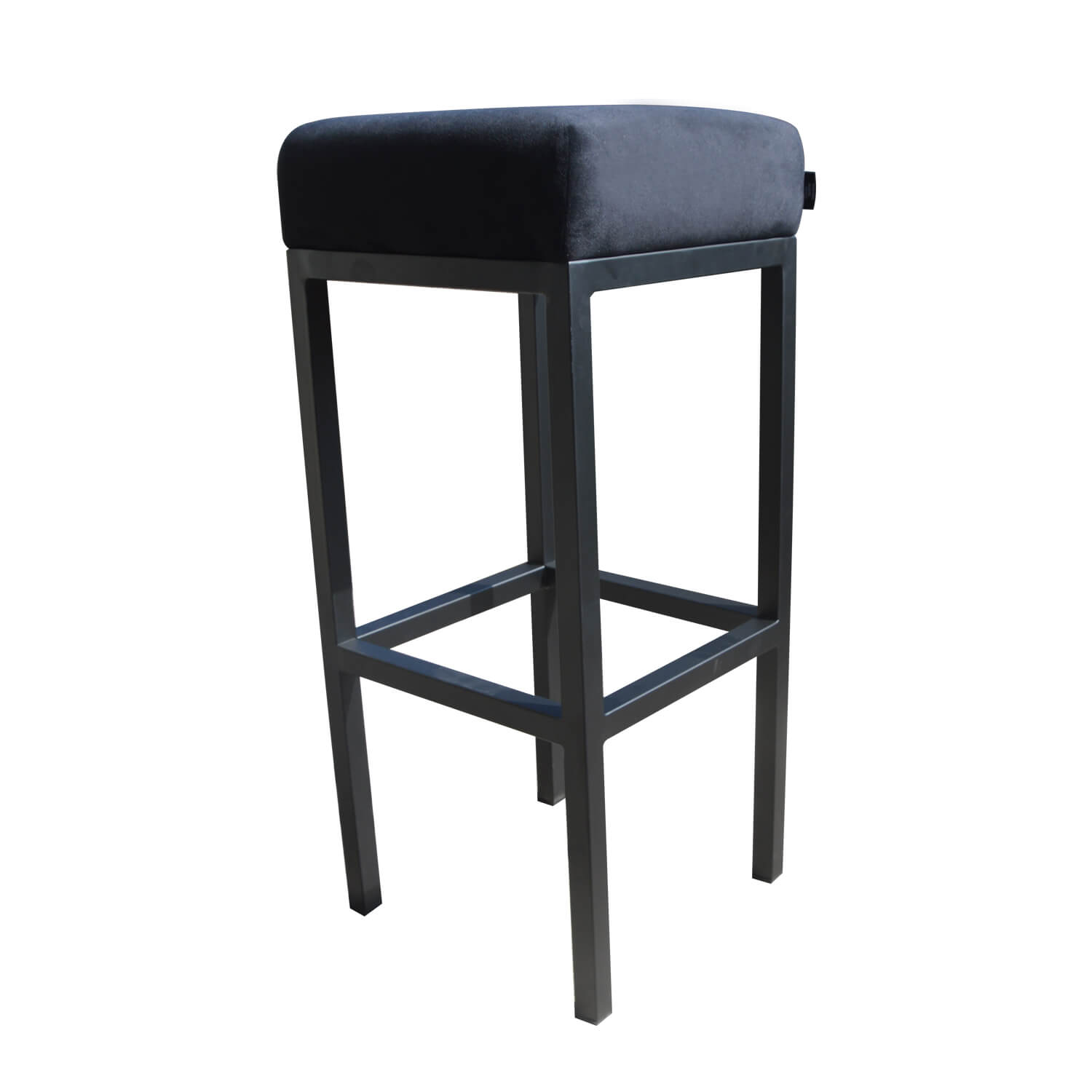 damiware Barkruk velvet fluweel en Bouclé Bruce – Velvet Zwart 75 CM