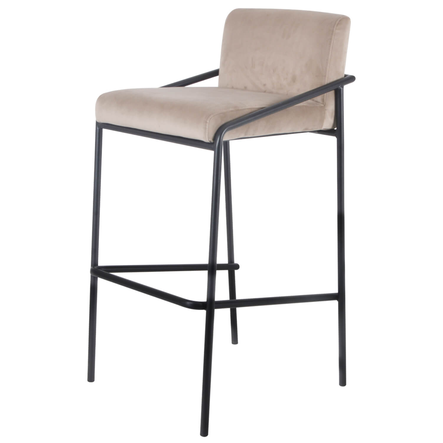 damiware Barkruk Velvet fluweel en Bouclé metaal 65 cm LEV – Velvet Taupe