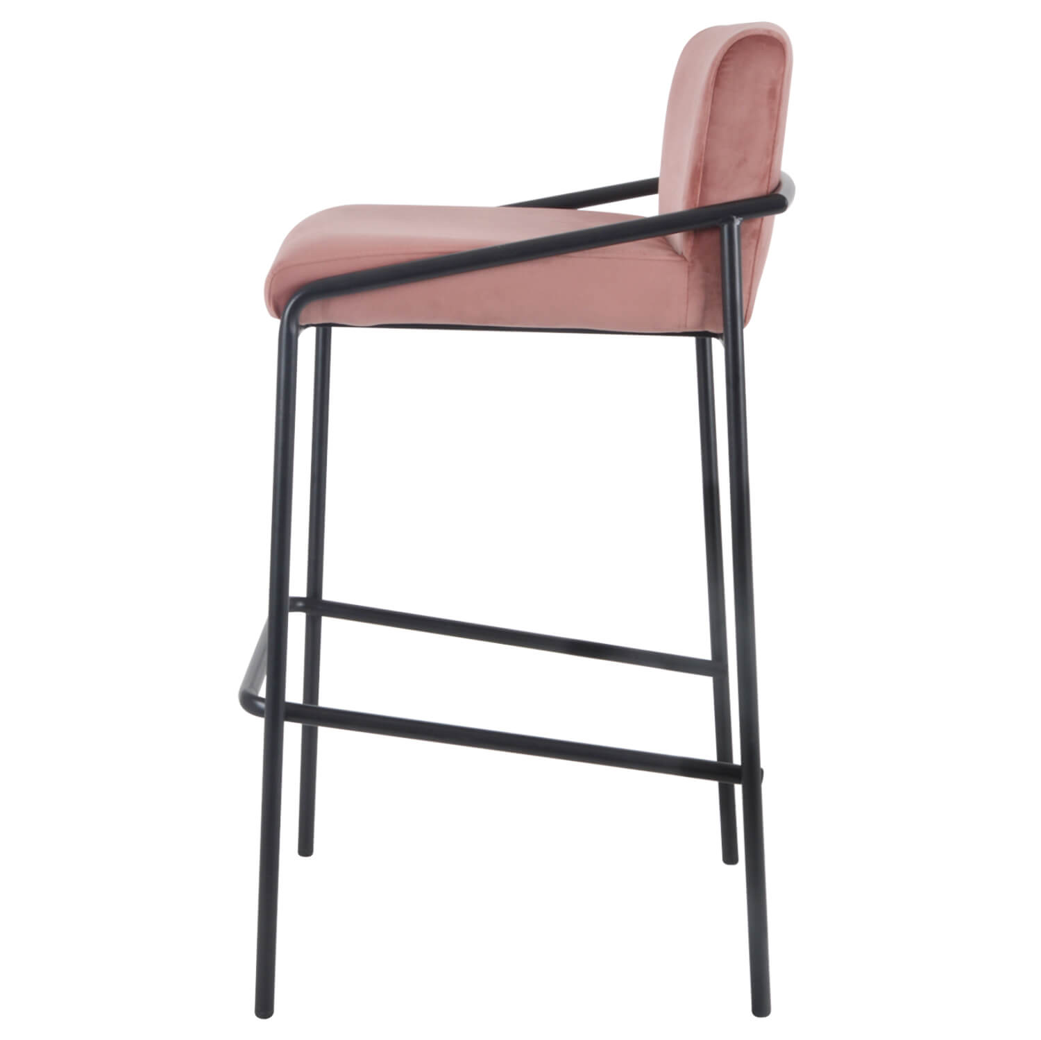 Damiware Barkruk Velvet Fluweel En Bouclé Metaal 65 Cm LEV – Velvet Roze